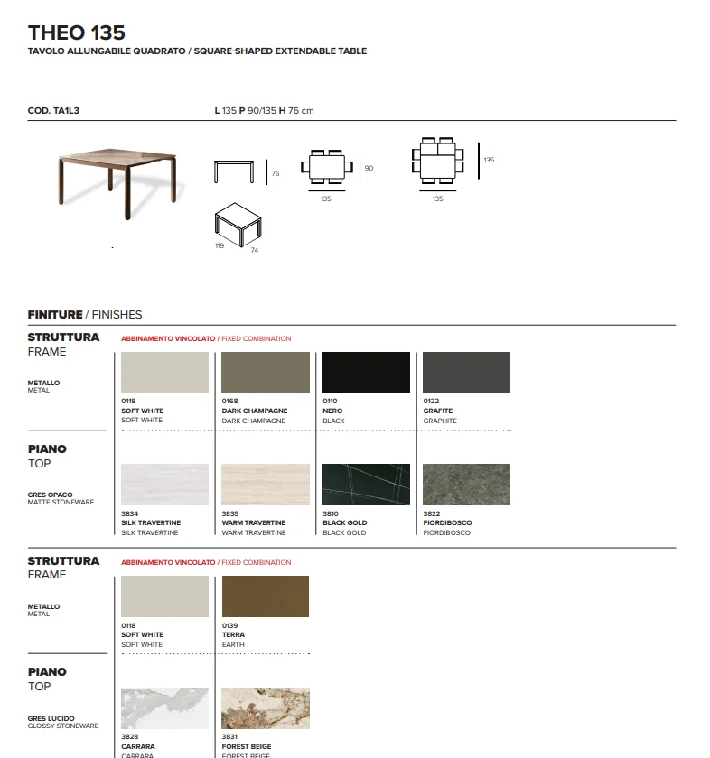 Tavolo Target Point Theo 135