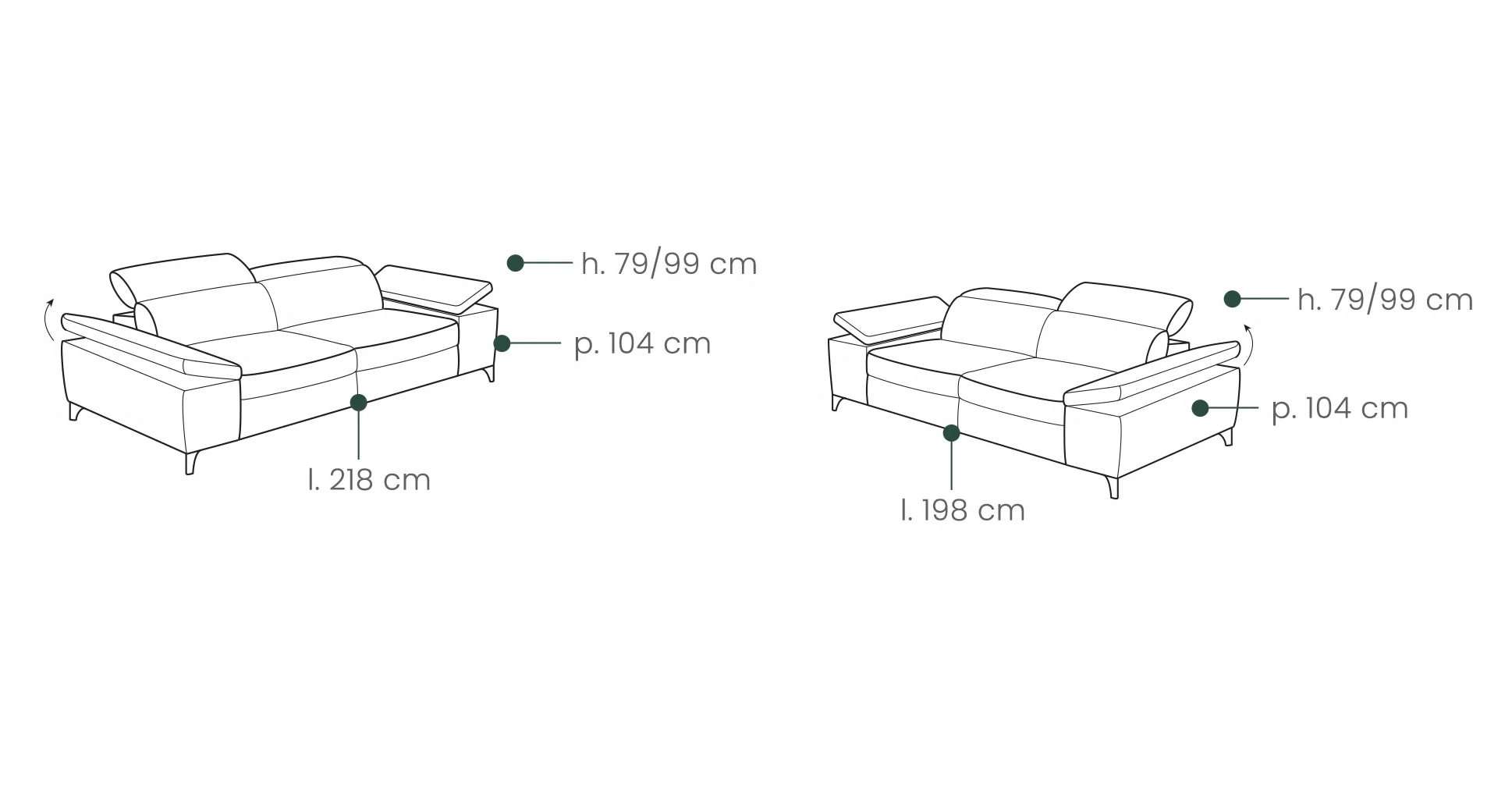 Divano Afosofà Giglio 3+2 letto