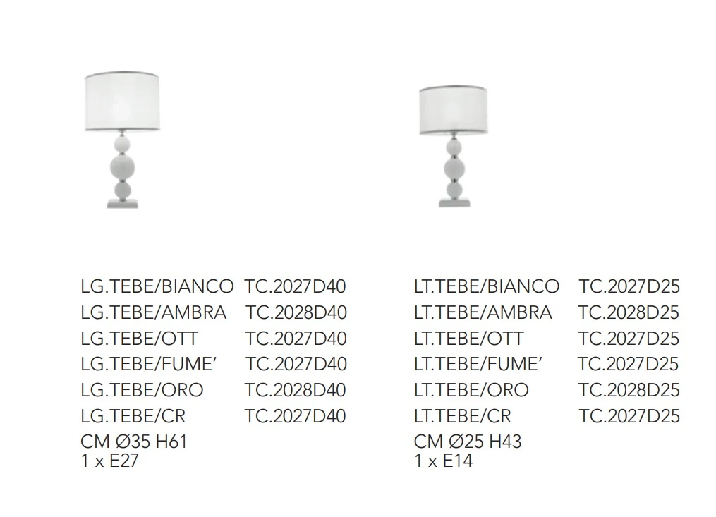 Lampada da Tavolo Tebe Ondaluce